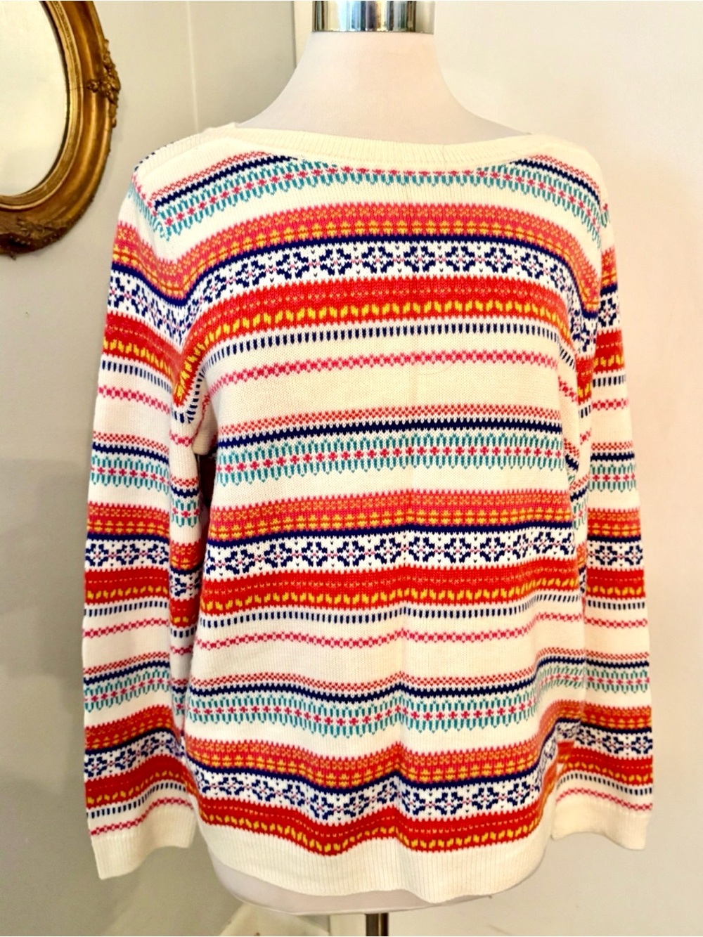 Talbots Lambswool Winter Fair Isle Sweater XL NWOT